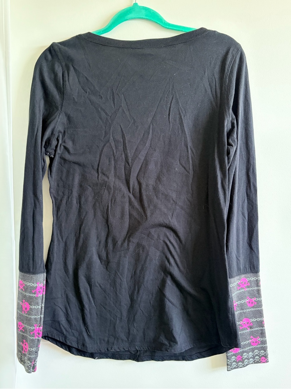 Self Esteem Black Long Sleeve Tee with Hot Pink Star Graphics - Picture 5 of 5